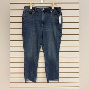 Seven7‎ Womens Blue Denim Hi-Rise 5 Pocket Step Hem Cropped Jeans Sz 16 NWT